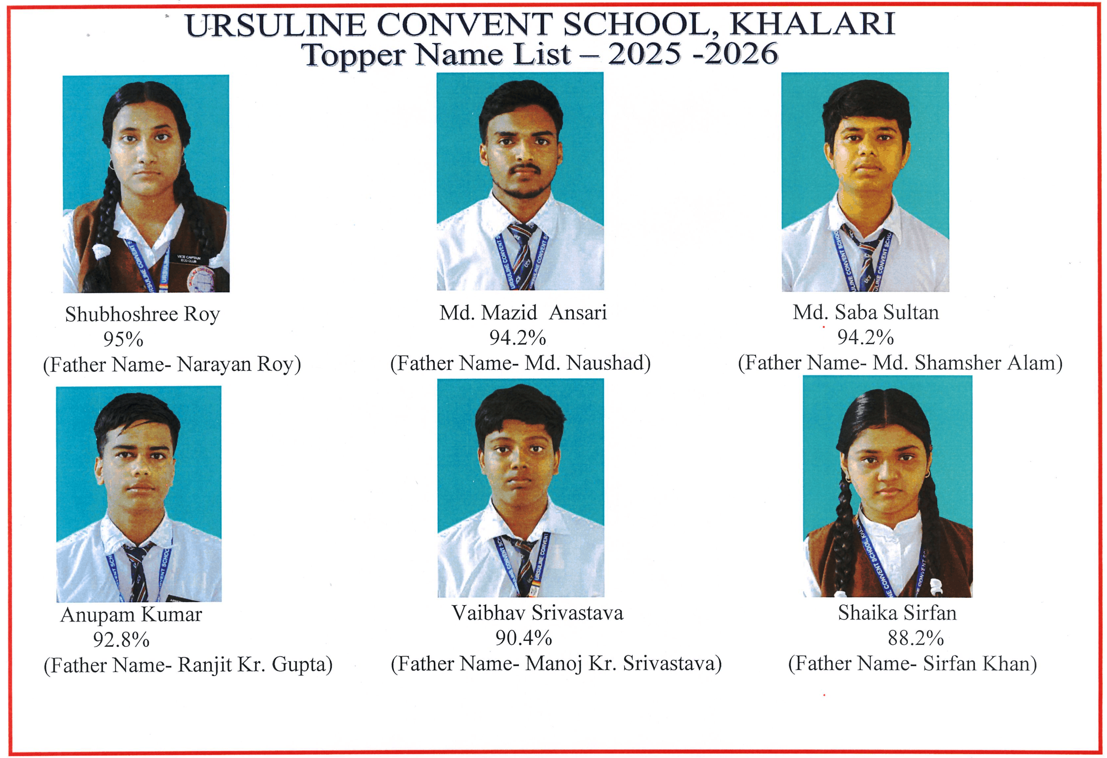 Students at Ursuline Convent School